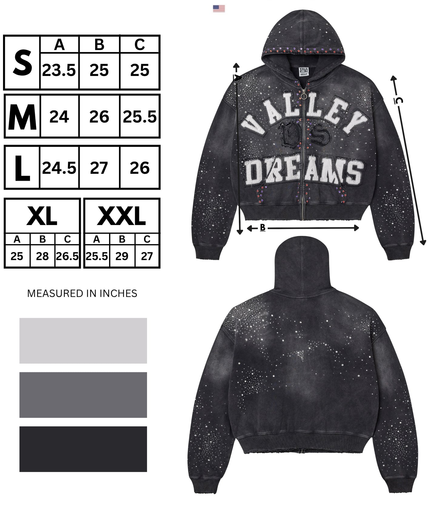 Valley Dreams Hoodie Classico Zip Up