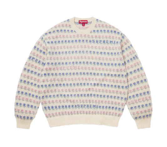Supreme Flowers Metallic Sweater Ivory