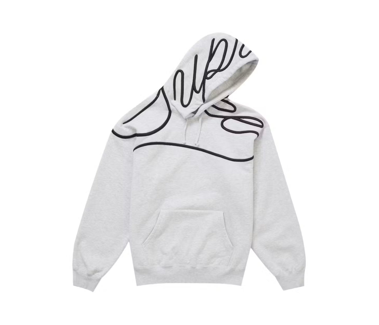 Supreme Shoulder Script Hooded Sweatshirt Heather Grey