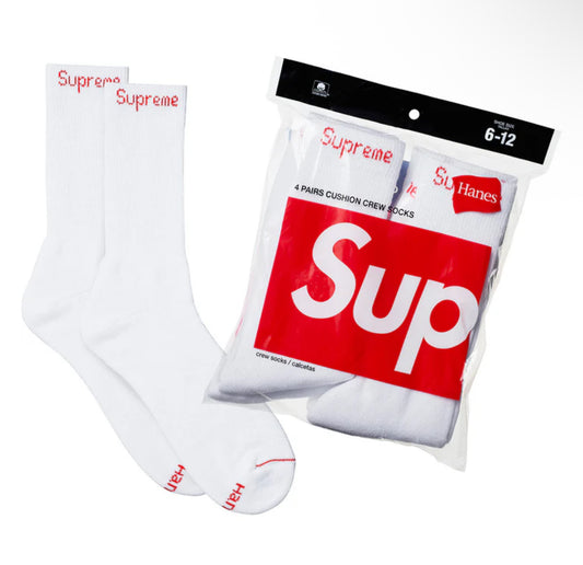 Supreme Hanes Socks White (PAR)