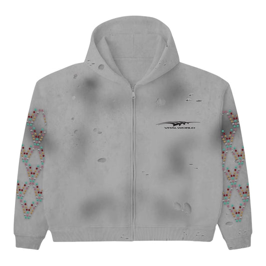 Hoodie Zip Up Vital Gray Clawstone