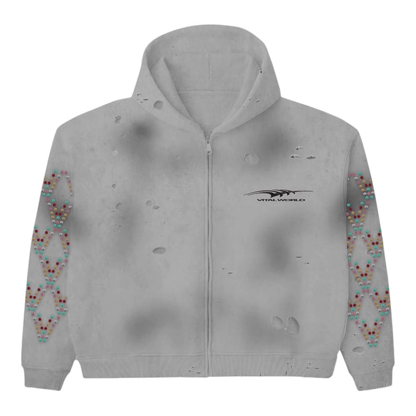 Hoodie Zip Up Vital Gray Clawstone
