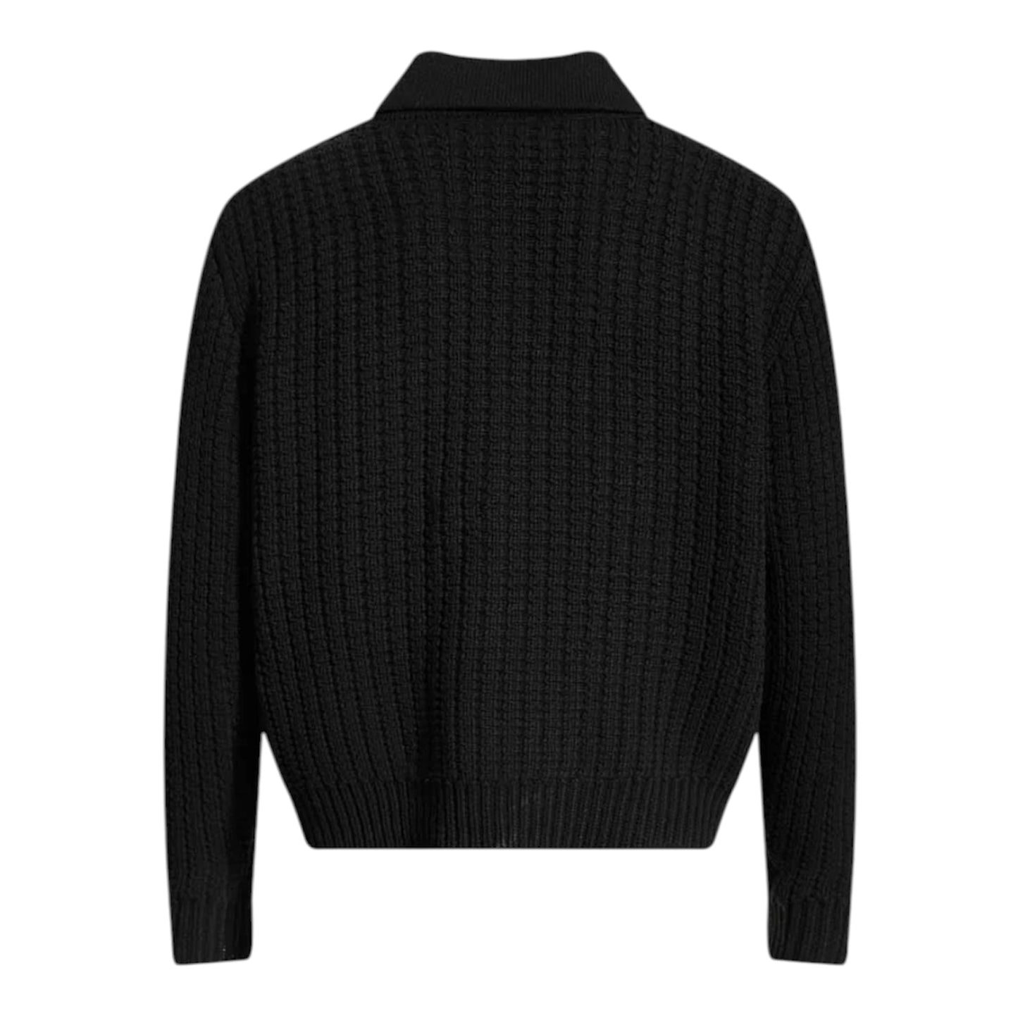 Sweater Retro Cable Knit Button-Up Collared Cardigan