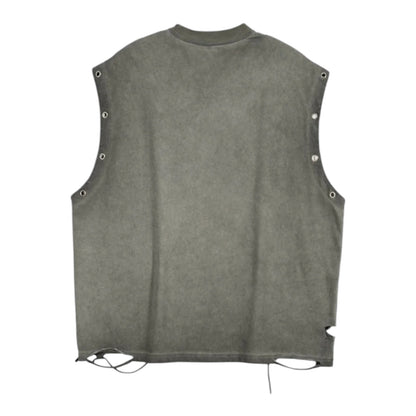 Sleeveless Vest Ripped Graphic Patch