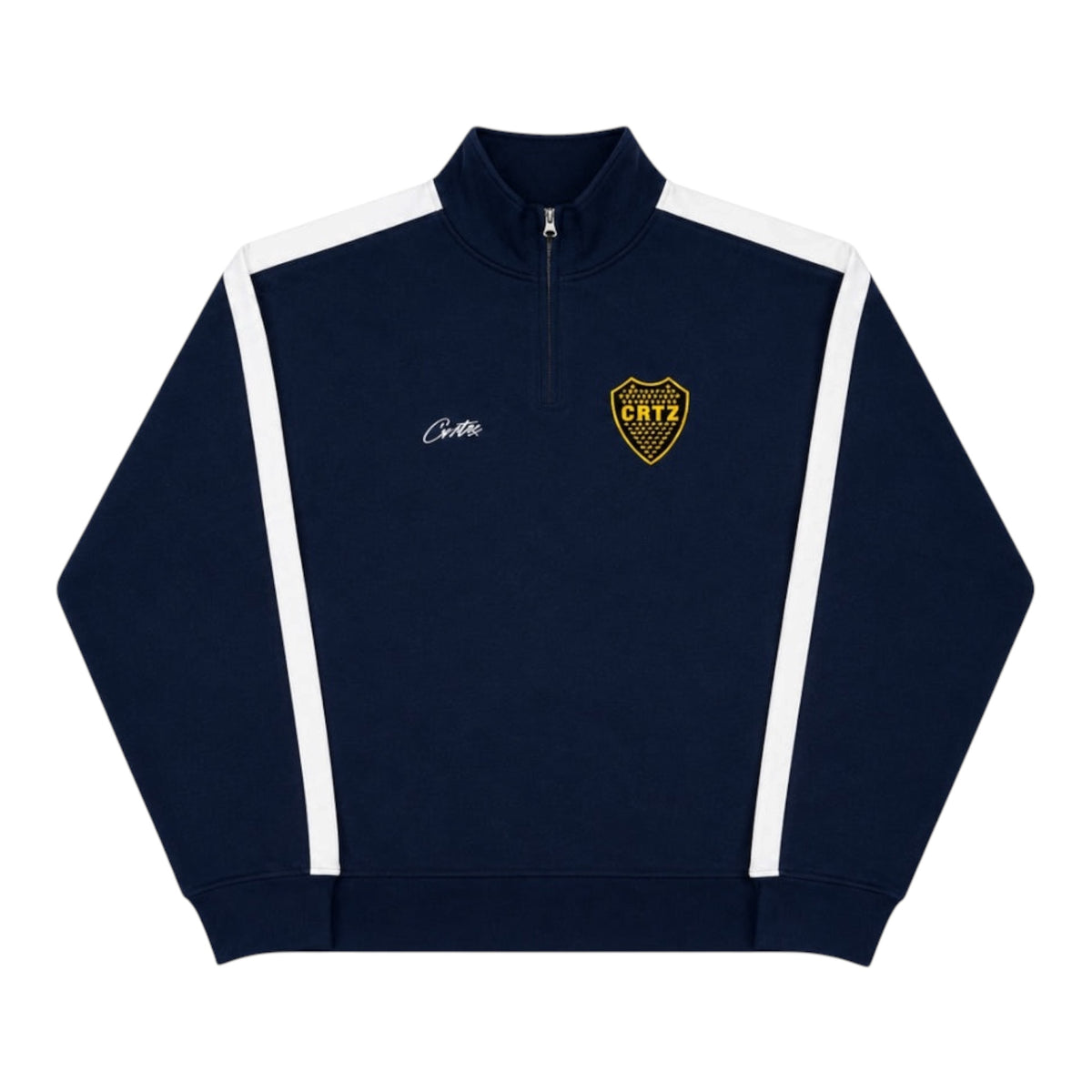 Corteiz Boca Hoodie Fleece Quarter Navy