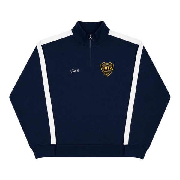 Corteiz Boca Hoodie Fleece Quarter Navy