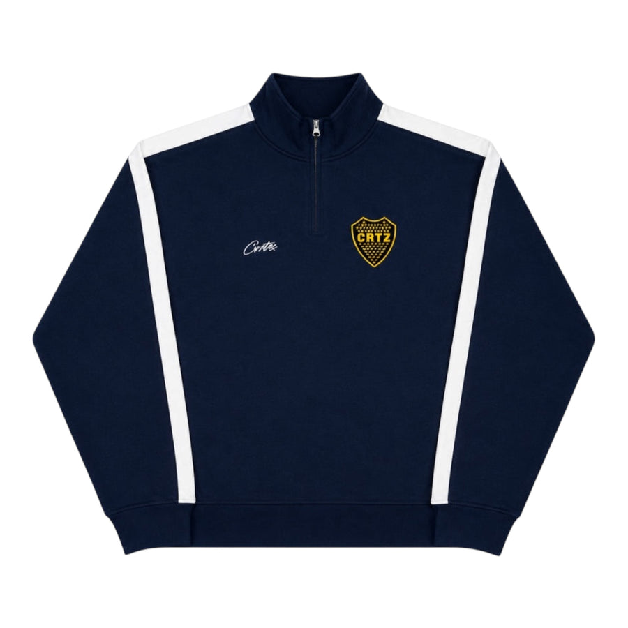 Corteiz Boca Hoodie Fleece Quarter Navy
