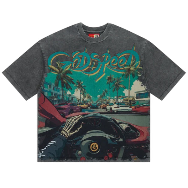 T-Shirt Godspeed Power Steering Grey Wash