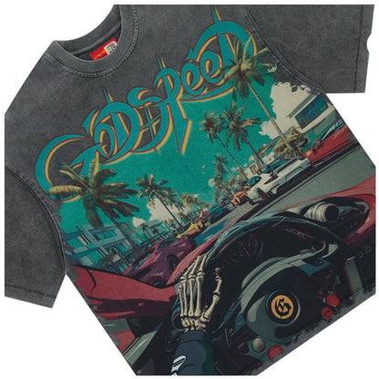 T-Shirt Godspeed Power Steering Grey Wash