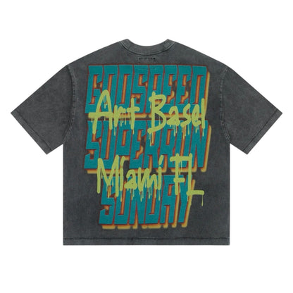 T-Shirt Godspeed Power Steering Grey Wash