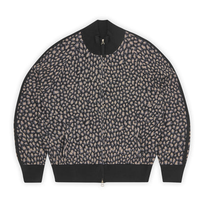 Knit Zip Up Sweater Corteiz Allstarz Print Black