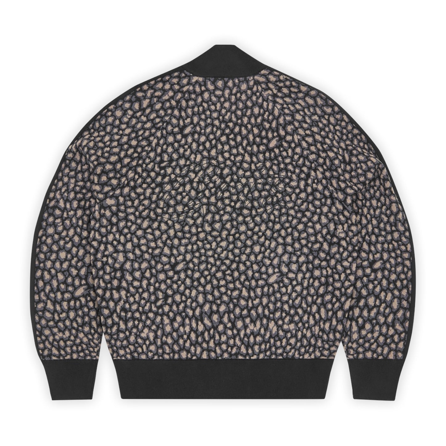 Knit Zip Up Sweater Corteiz Allstarz Print Black