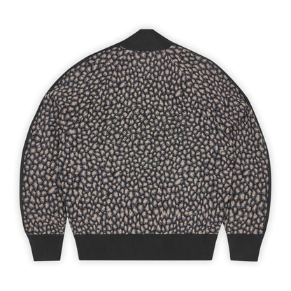 Knit Zip Up Sweater Corteiz Allstarz Print Black