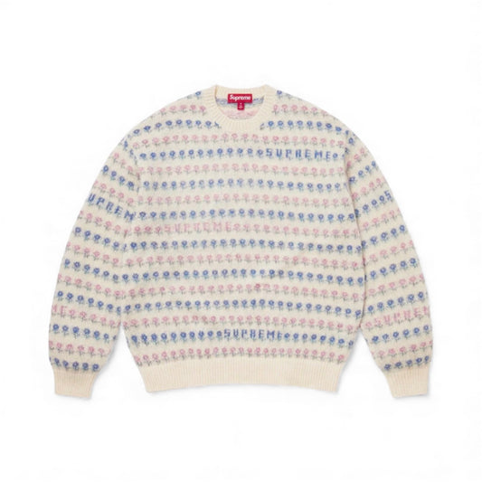 Supreme Flowers Metallic Sweater Ivory