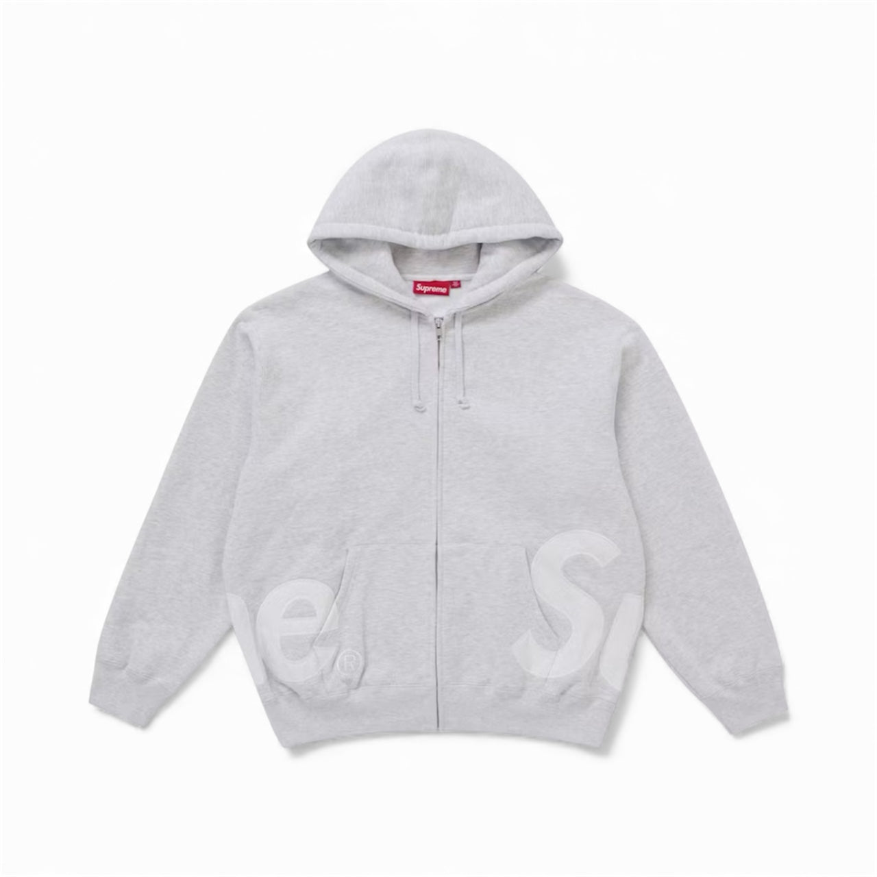 Supreme Big Logo Zip Up Hooded Sweatshirt "Grey"u