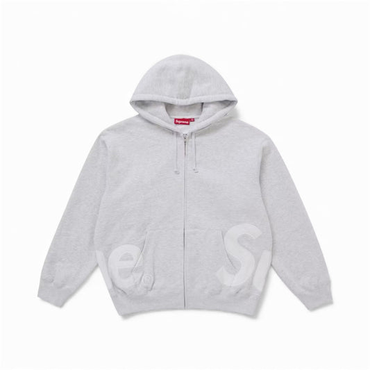 Supreme Big Logo Zip Up Hooded Sweatshirt "Grey"u