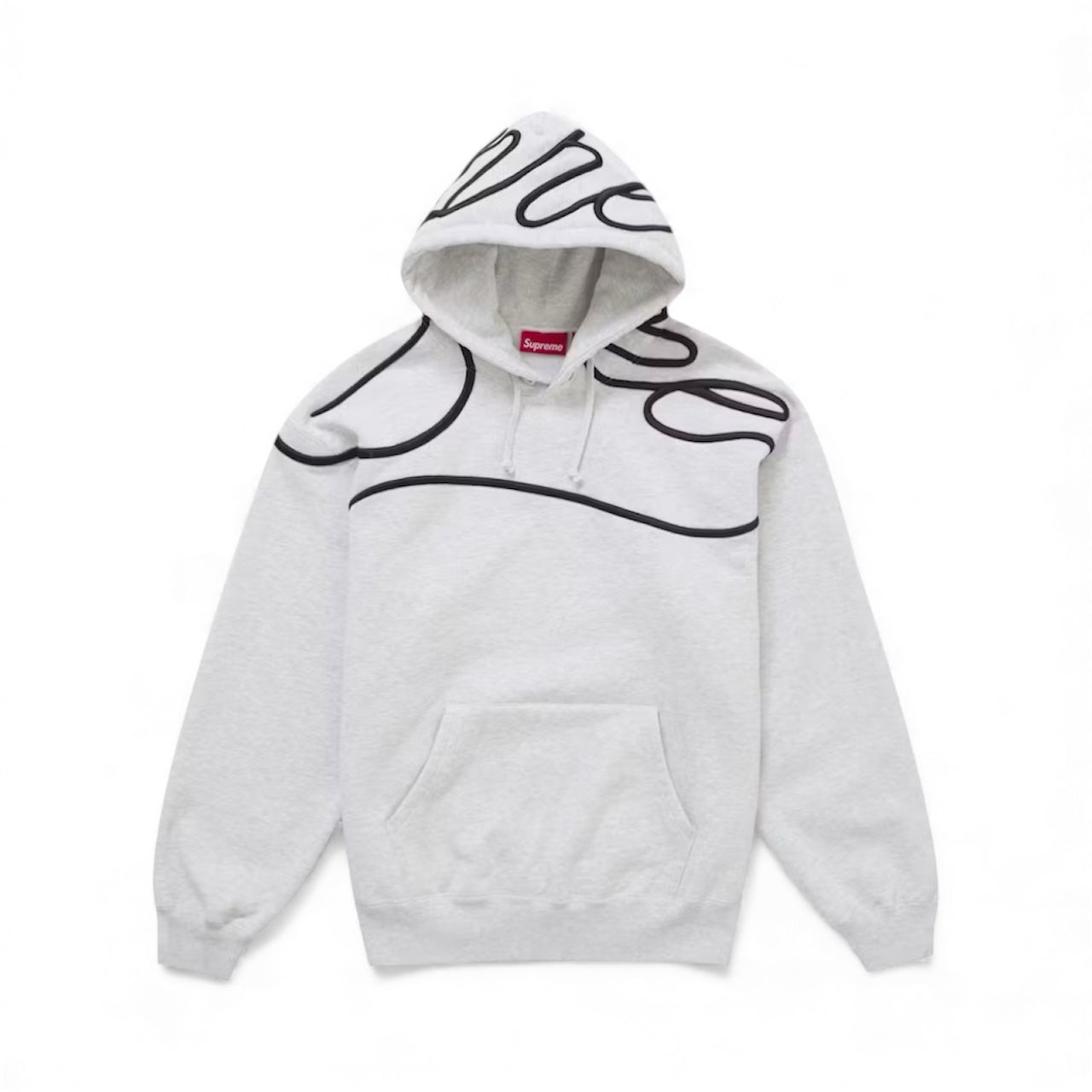 Supreme Shoulder Script Hooded Sweatshirt Heather Grey
