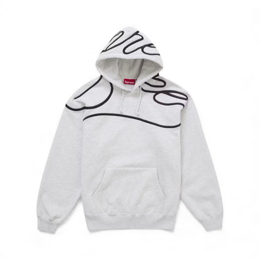 Supreme Shoulder Script Hooded Sweatshirt Heather Grey