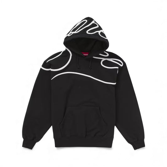 Supreme Shoulder Script Hooded Sweatshirt Black