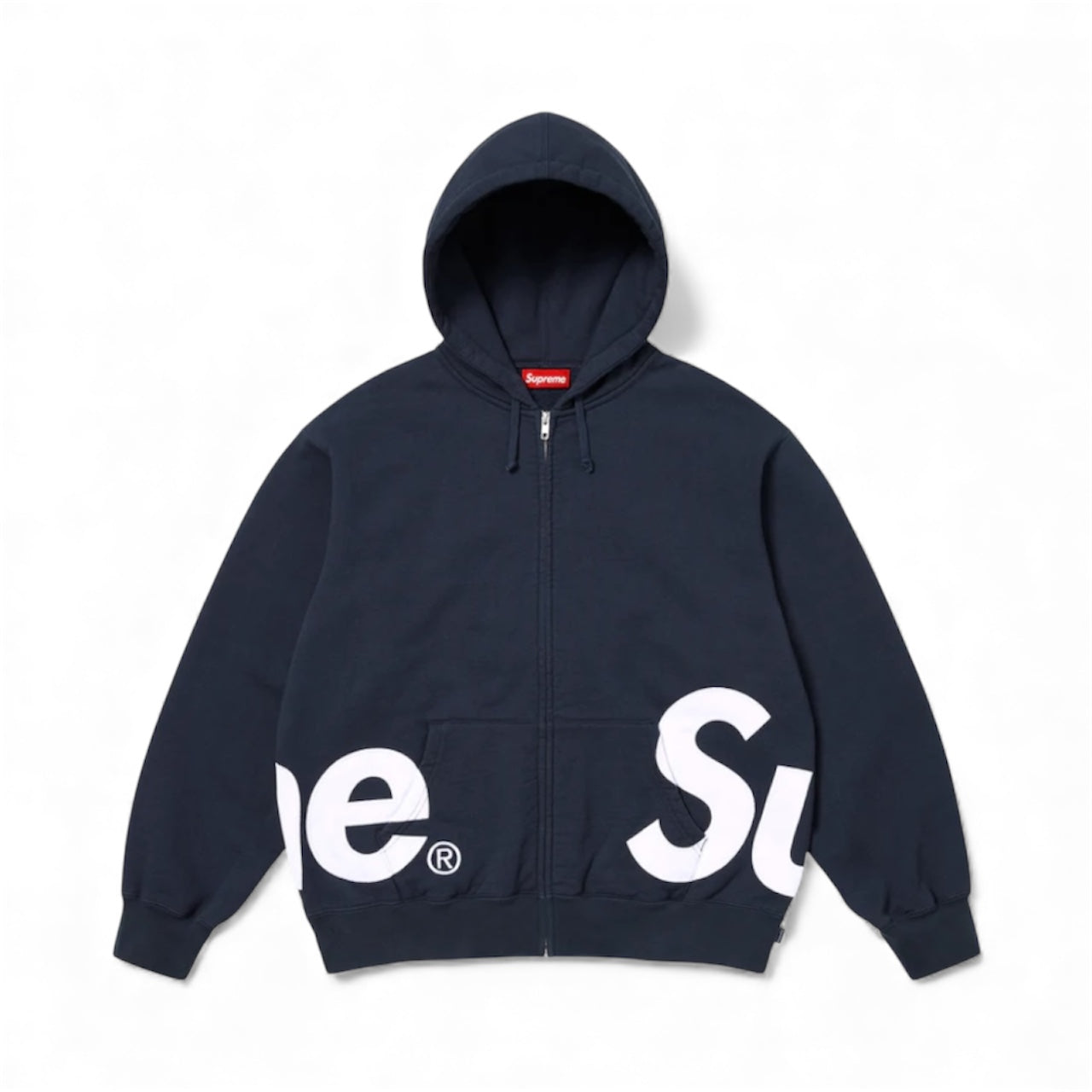 Big Logo Zip Up Hooded Sweatshirt "Navy" Supreme