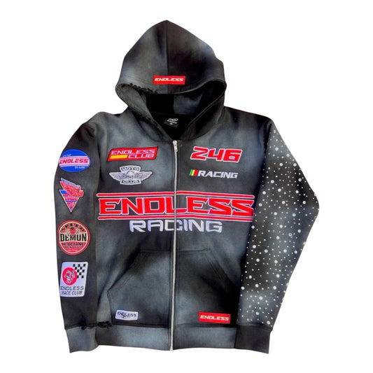 Hoodie Endless Zip Up Inferno Black Pit Crew