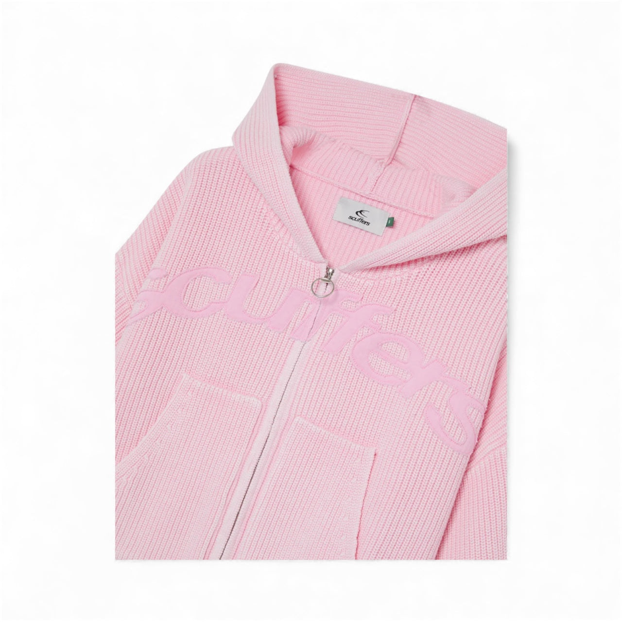 New Light Pink Buzz Knit Zipper Scuffers