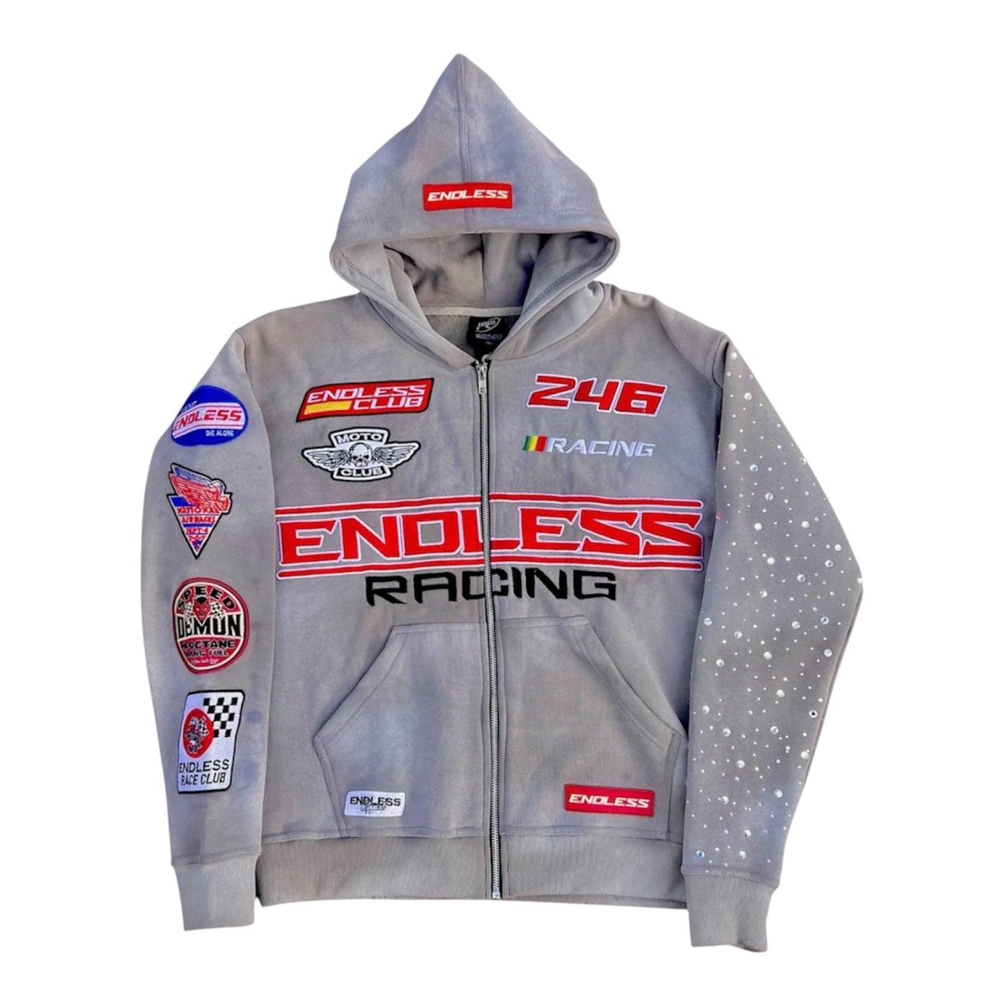 Hoodie Endless Zip Up Asphalt Gray Pit Crew
