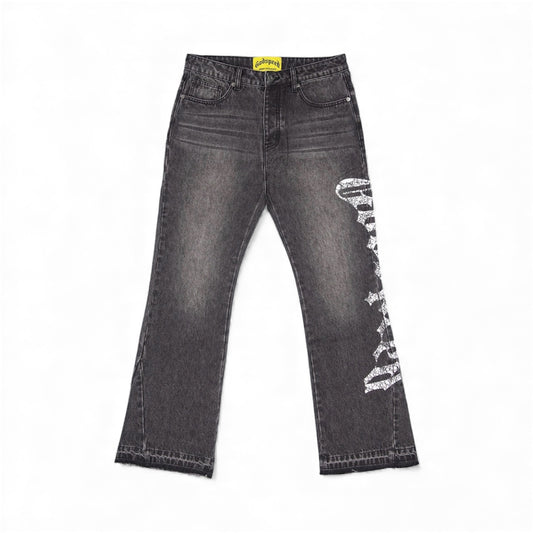 Denim Godspeed OG Logo Flared Grey Wash