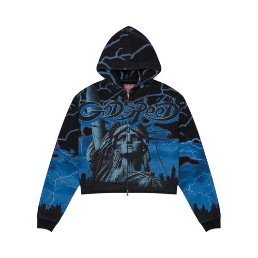 Hoodie Zip Godspeed Voltage Blue