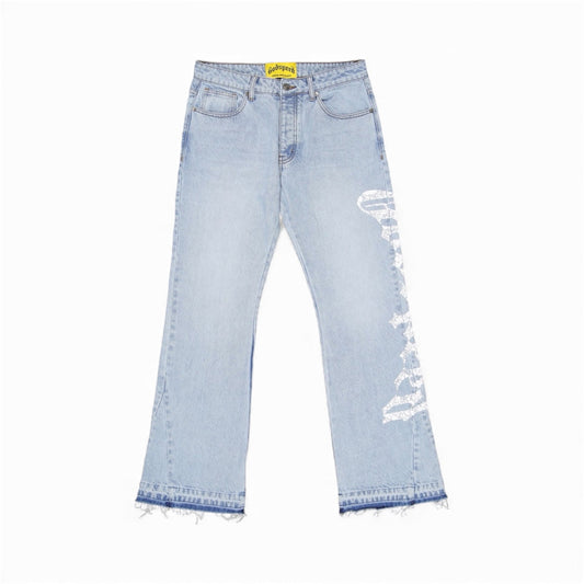 Denim Godspeed OG Logo Flared Printed Blue