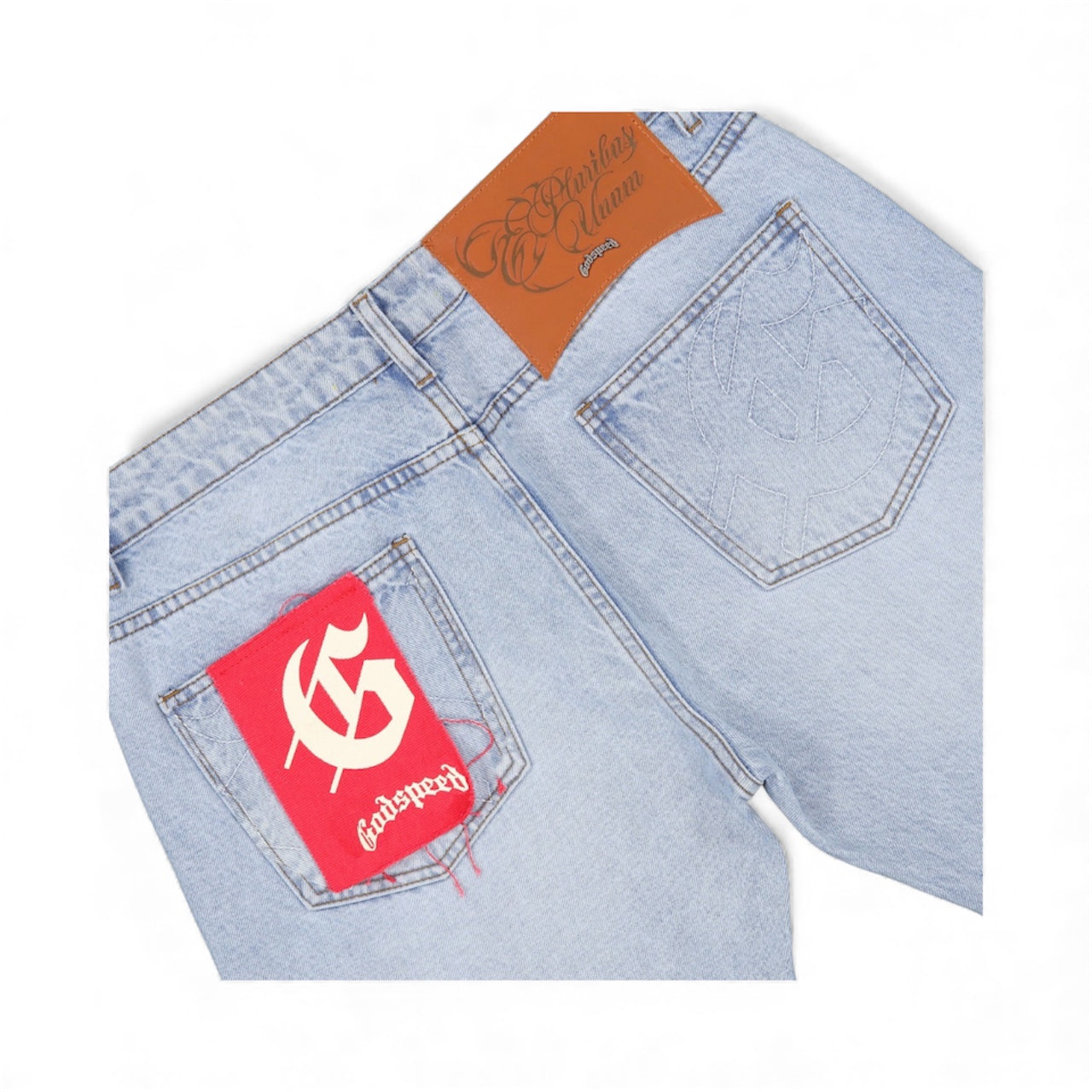 Denim Godspeed OG Logo Flared Printed Blue