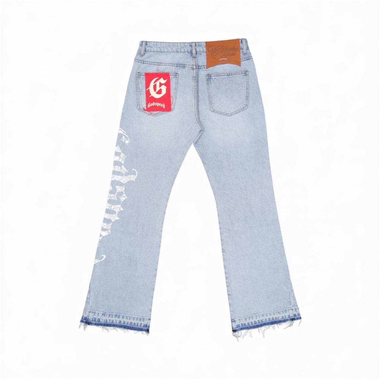 Denim Godspeed OG Logo Flared Printed Blue