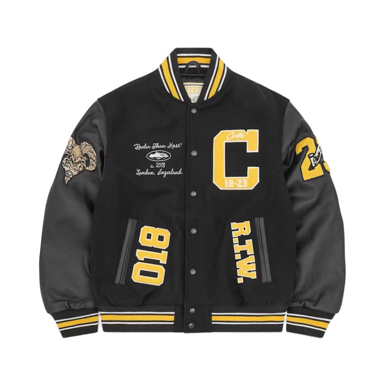 Corteiz CRTZ Goat Varsity Jacket Black
