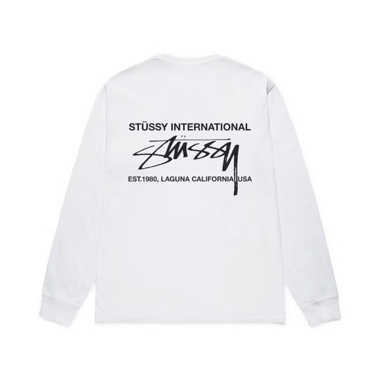 Stussy Smooth International L/S Tee White