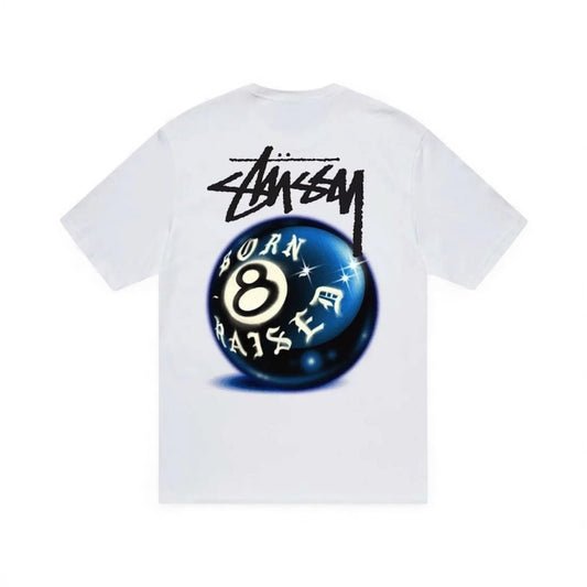 Stussy x Born X Raised 8 Ball Tee 'White'