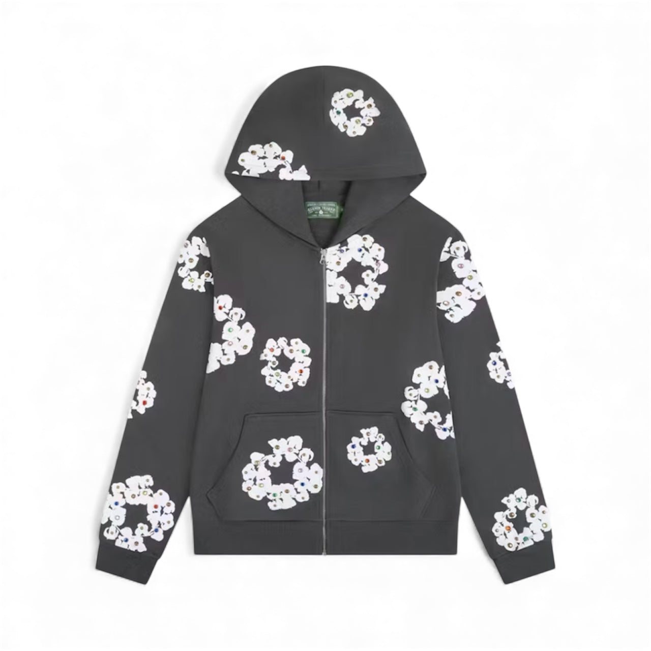 Próximamente - Denim Tears Rhinestone Cotton Wreath Zip Hoodie Vintage Black