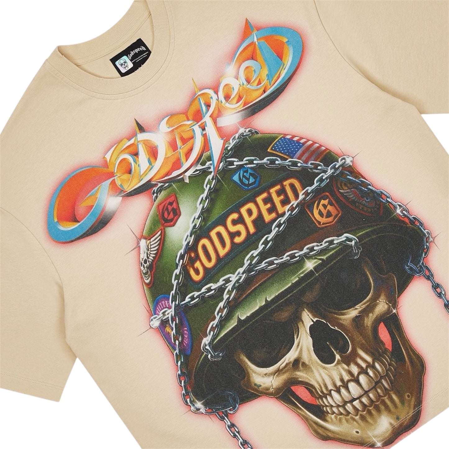 T-Shirt Godspeed Badges Of The Honor Beige