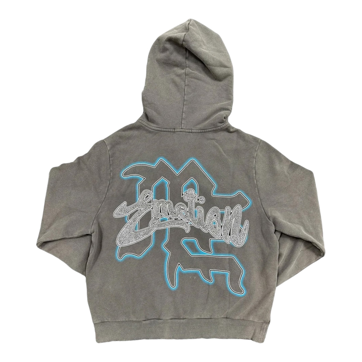 Hoodie Mixed Emotion Grey Rhinestone — 2
