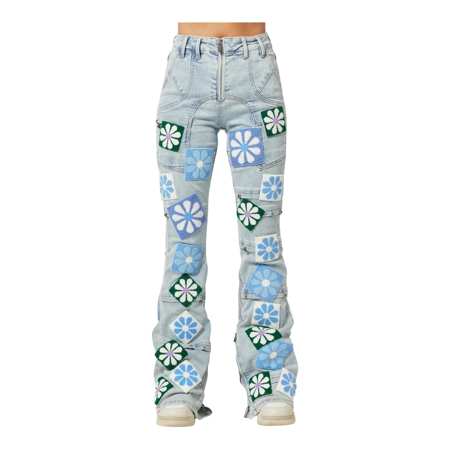 Denim Guapi Peach In Aqua Blue