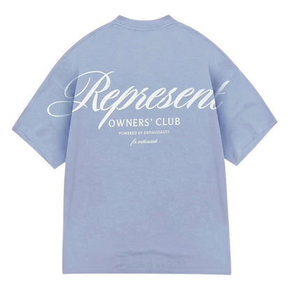 Represent Owners Club Script T-Shirt - Dusty Blue