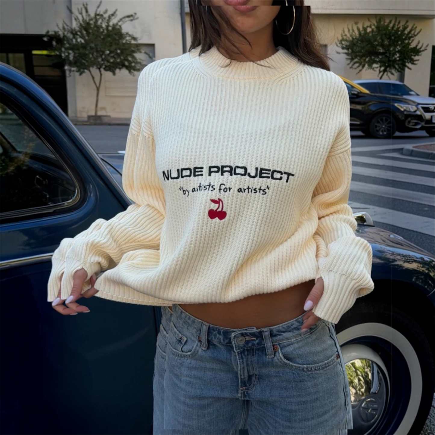 Nude Project Jersey Wavy Blanco Crema
