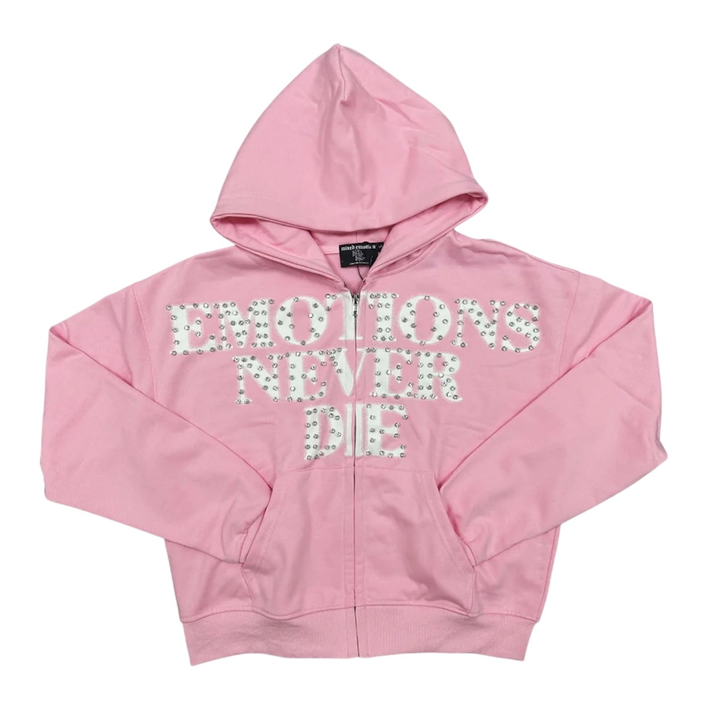 Hoodie Zip Up Mixed Emotion Pink End
