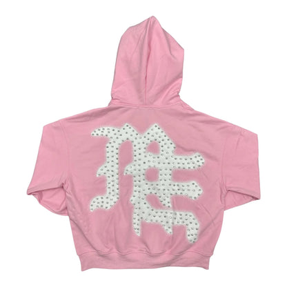 Hoodie Zip Up Mixed Emotion Pink End