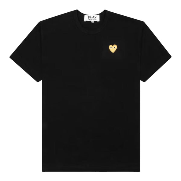 Comme Des Garçons Play Gold Heart T-Shirt Black