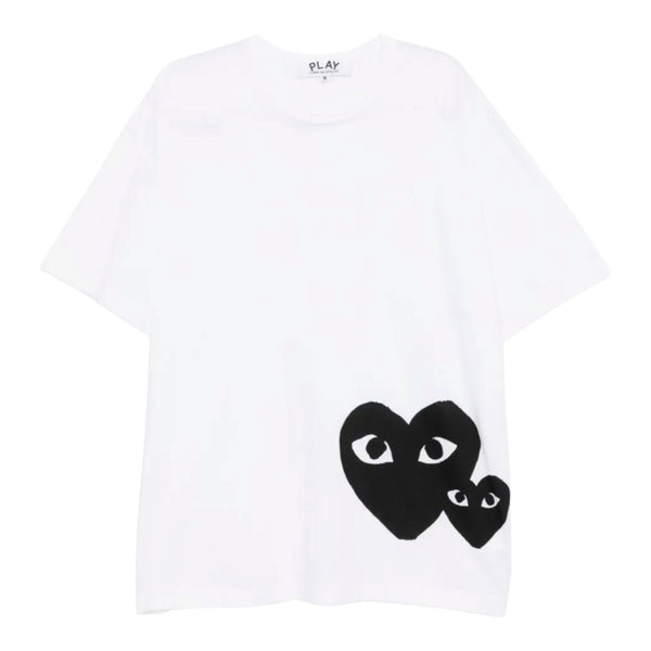 Comme Des Garçons Play Printed Heart Oversize T-Shirt White