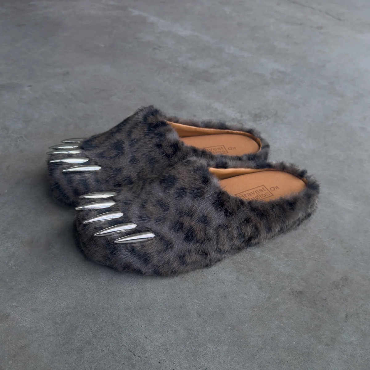 Bravest Studios Bear Claw Mules Dark Leopard