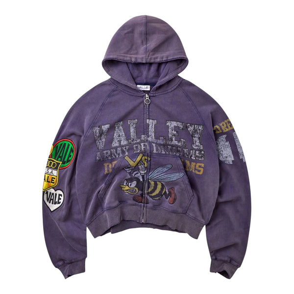 Hoodie Zip Up Valley Army Purple