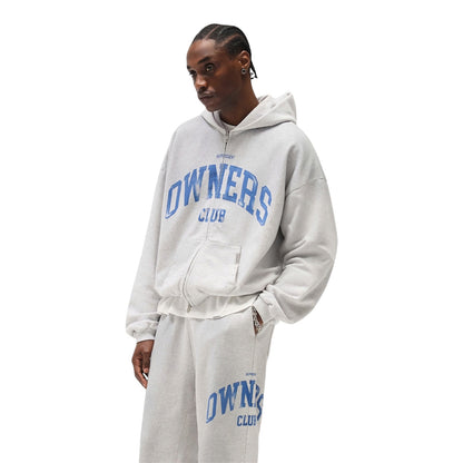 Represent Owners Club Zip Throug Hoodie Sprayed Ice Grey Marl