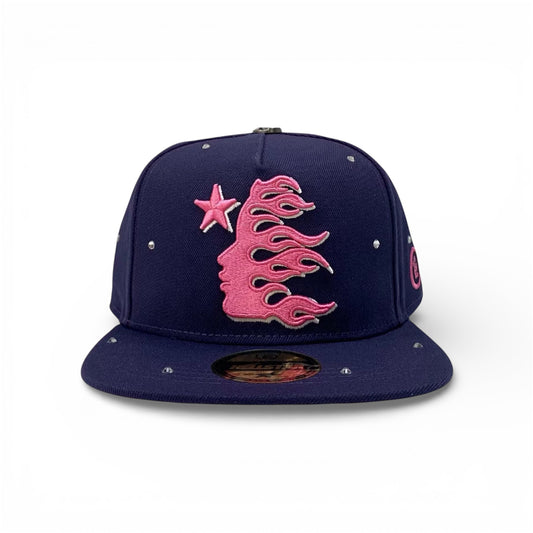 Hellstar OG Logo Rhinestones 59Fifty Fitted Hat Navy