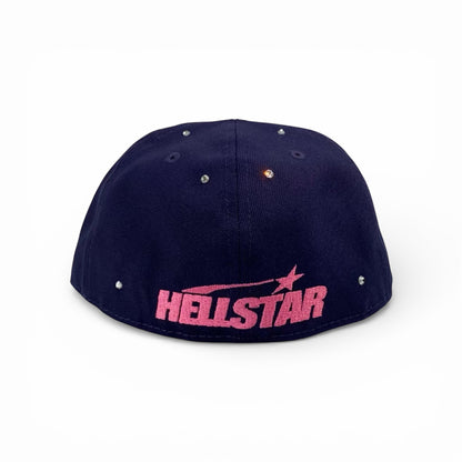 Hellstar OG Logo Rhinestones 59Fifty Fitted Hat Navy